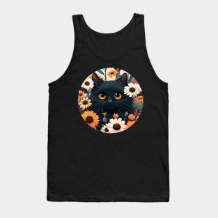 Cute Kitty Cat Flower - Cat Lover Tank Top